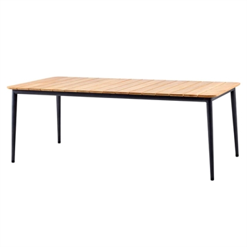 Cane-line Core havebord - 210x100 cm - teak/lavagrå