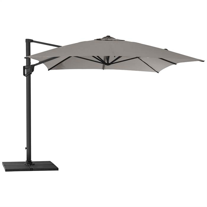 Billede af Cane-Line Hyde Luxe parasol inkl. fod - 3x4 m. - Aluminium med taupe dug