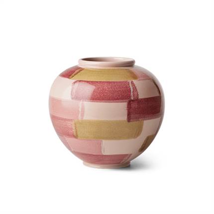 Kähler Canvas vase - H: 20 cm - Rosa/brun
