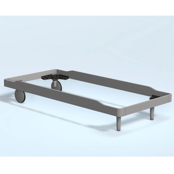 Noa Sengeramme 100x210 Cm Chalk Grey Oak Høj Med Hjul Fra Auping