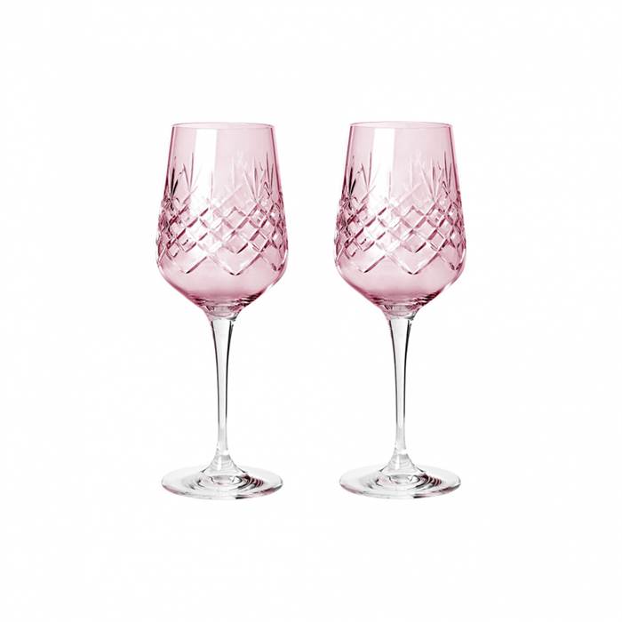 Frederik Bagger Crispy Madame Hvidvinsglas - 2 stk - Topaz//Pink