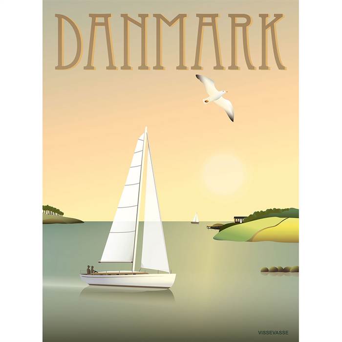 VISSEVASSE DANMARK The sailing boat plakat - Flere størrelser