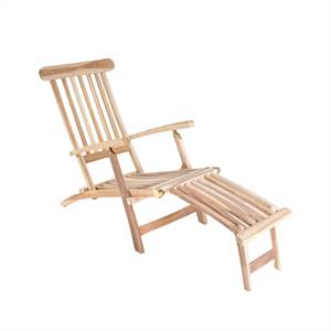 Deckchair med armlæn i massiv teak 