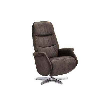 Delta stol i brunt stof med cromeben 