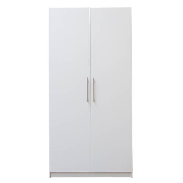 Garderobeskab i hvid melamin - B: 101 cm