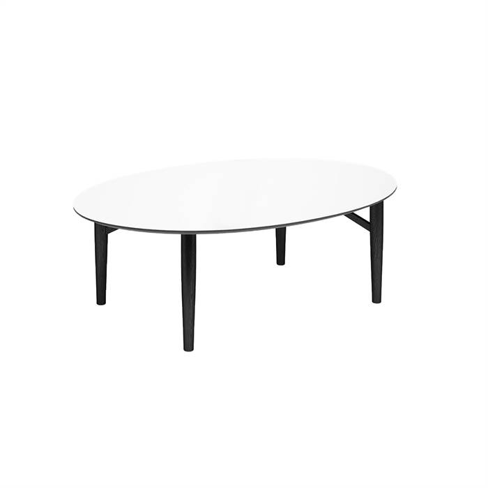 Se Thomsen Furniture - Katrine sofabord - Ellipse - 90x128 cm - Mørkegrå stenlook hos Erling Christensen Møbler