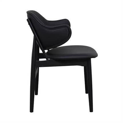 Spisebordsstol - Model Siva - sort læder