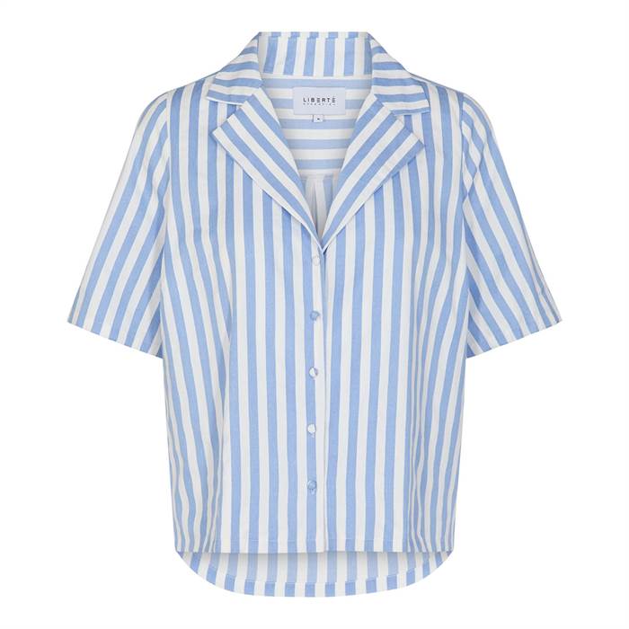 Se Liberté Fanda ss shirt - Blue stripe hos Erling Christensen Møbler