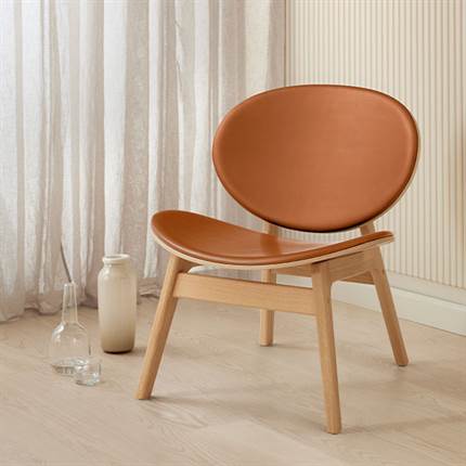 Findahl by Hammel One loungestol - Eg/cognac læder