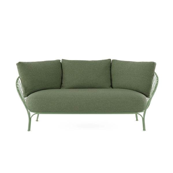 Kartell Hiray Sofa med hynder – Grønt stel med grønne hynder