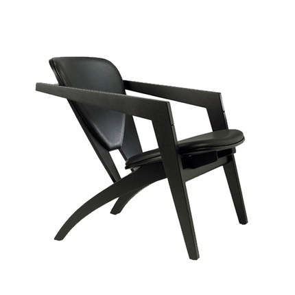 Wegner Butterfly GE460 stol - sortbejdset eg - sort læder 