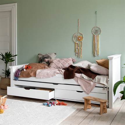 Hoppekids DELUXE seng m. udtræksseng og ECO Luxury madras - 90x200 cm