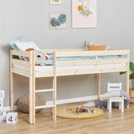 Hoppekids ECO Comfort halvhøj seng 90x200 cm - Natur