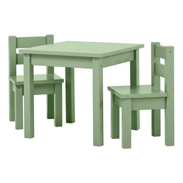 5: Hoppekids MADS Børnesæt - bord og 2 stole - Pale green