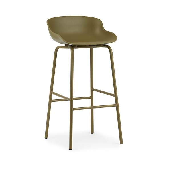 Køb Normann Copenhagen Hyg barstol – stål/oliven 75 cm
