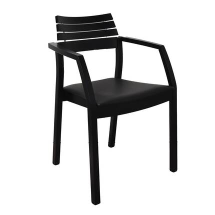 Findahls Icon spisebordsstol - Sortmalet Bøg - sort læder