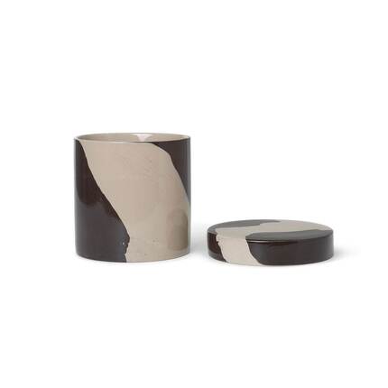 Ferm Living Inlay container - small - Sand/Black