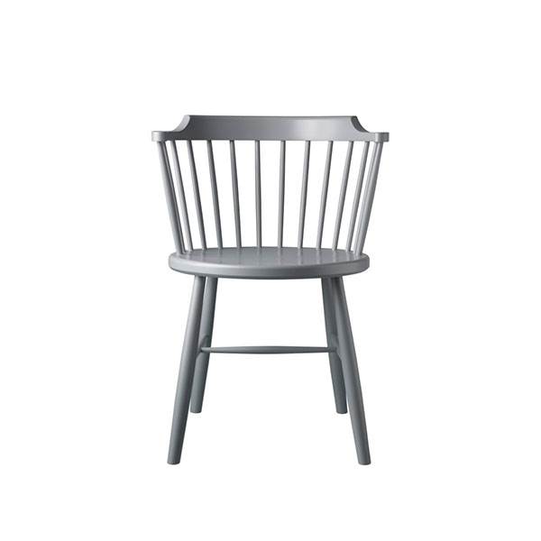 FDB Møbler - J18 spisebordsstol med armlæn - bøg, grå