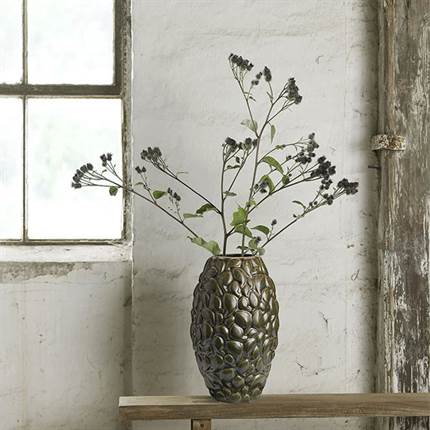 Knabstrup Leaf vase - H:40 cm - Khaki LIMITED EDITION 