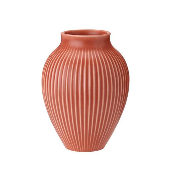 Knabstrup vase H 27 cm rippel - Coral