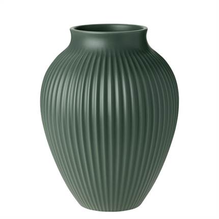 Knabstrup Keramik Knabstrup vase med riller, 27 cm - Mat celadon green  