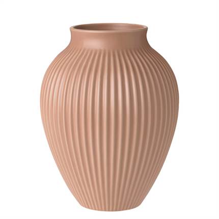  Knabstrup Keramik Knabstrup vase med riller, 27 cm - Mat dusty rose 