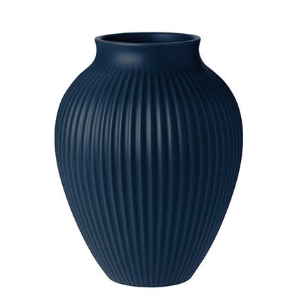  Knabstrup Keramik Knabstrup vase med riller, 27 cm - Mat dark blue 