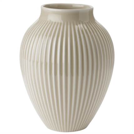 Knabstrup vase H 20 cm rippel - Sand 