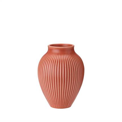 Knabstrup vase H 12,5 cm rippel - Coral