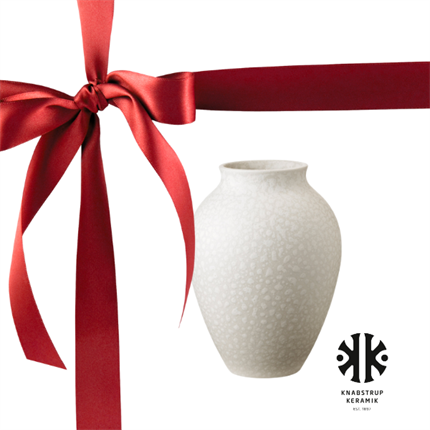 Knabstrup Keramik Knabstrup vase hvid - 20 cm.