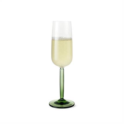Kähler Hammershøi Champagneglas - 24 cl, 2 stk - Grøn stik