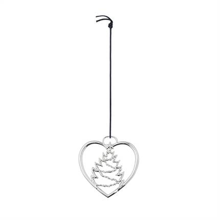 Rosendahl Karen Blixen Jul - Hjerte juletræ - H: 7,5 cm - Forsølvet
