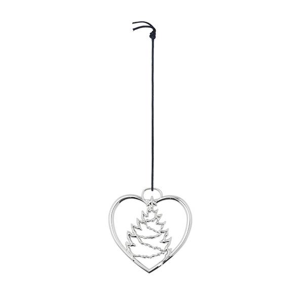 Rosendahl Karen Blixen Jul - Hjerte juletræ - H: 7,5 cm - Forsølvet