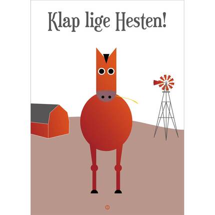 Citatplakat "Klap lige hesten" plakat - 30x42 cm 
