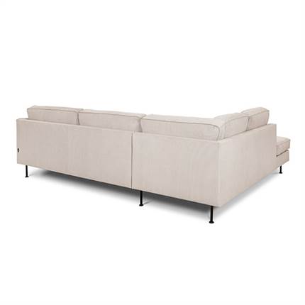 Læsø sofa m. open-end - 275 x 210 cm. - beige fløjl