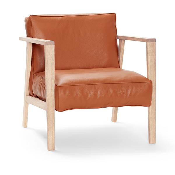 Billede af Andersen Furniture LC1 Loungestol - Hvidpigmenteret eg og brandy læder