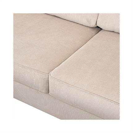 Læsø sofa m. chaiselong og open-end - 305 x 210 cm. - beige fløjl