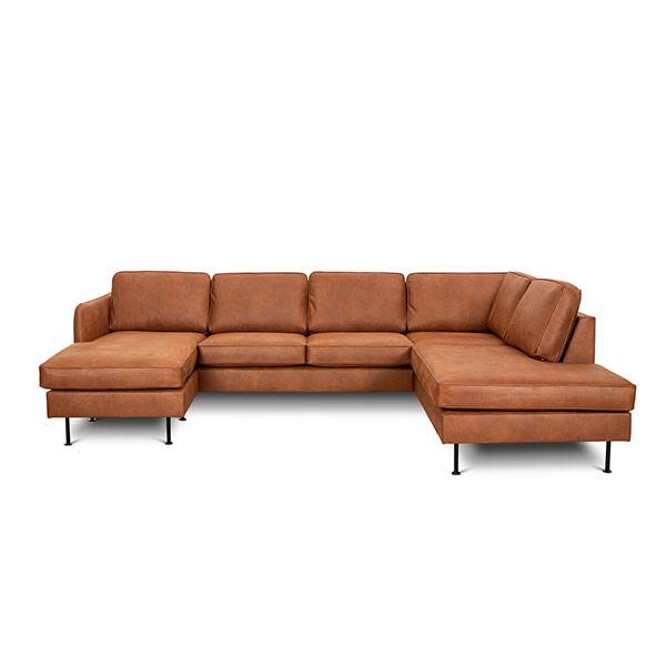 Køb Læsø sofa m. chaiselong og open-end – 305 x 210 cm. – Kentucky cognac