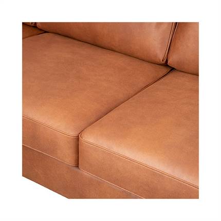 Læsø sofa m. chaiselong og open-end - 305 x 210 cm. - Kentucky cognac