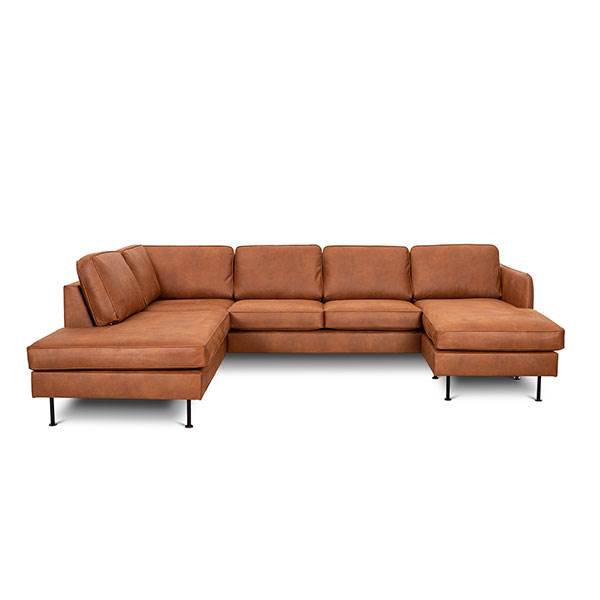 Køb Læsø sofa m. chaiselong og open-end – 305 x 210 cm. – Kentucky cognac – højrevendt