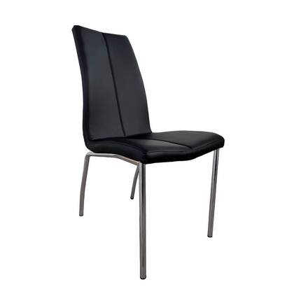 Lazzimo spisebordsstol - Sort PU-læder og krom ben