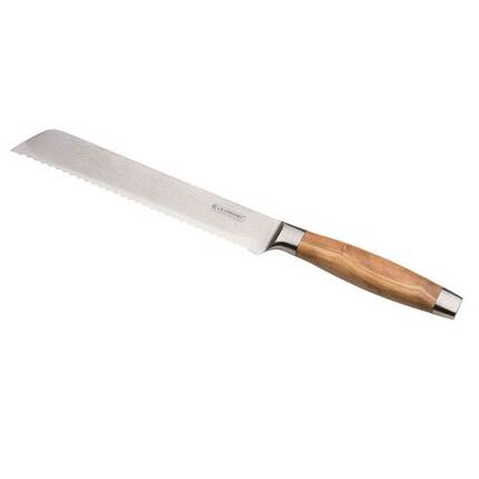 Le Creuset brødkniv m/oliventræsskaft - 20 cm