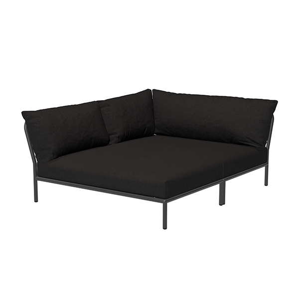 Udendørs loungesofa i sort