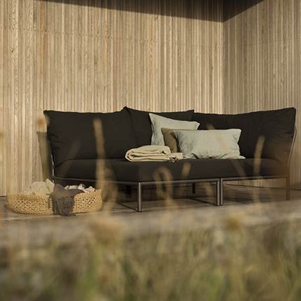 Udendørs hjørnesofa i sort