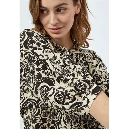 Minus Lizia 3/4 sleeve blouse - Sand gray print 