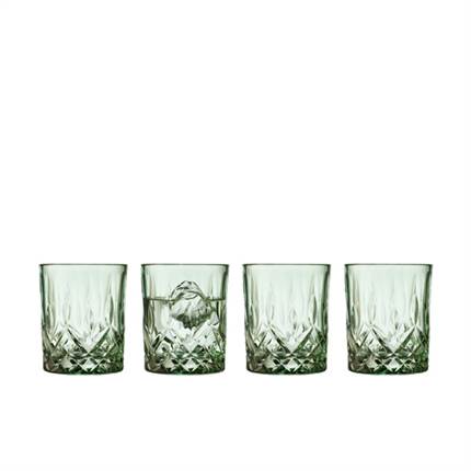 Lyngby Glas Sorrento whiskyglas 32 cl, 4 stk - Grøn