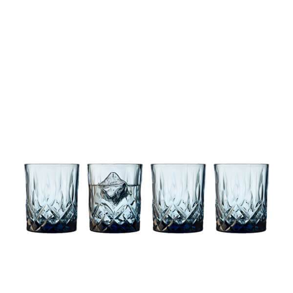 Billede af Lyngby Glas Sorrento whiskyglas 32 cl, 4 stk - Blå