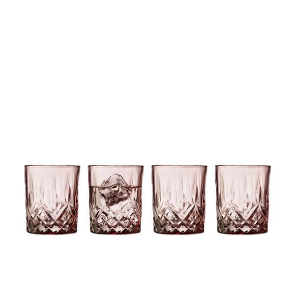 Billede af Lyngby Glas Sorrento whiskyglas 32 cl, 4 stk - Pink