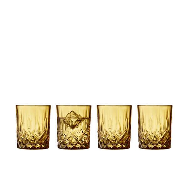 Billede af Lyngby Glas Sorrento whiskyglas 32 cl, 4 stk - Amber hos Erling Christensen Møbler