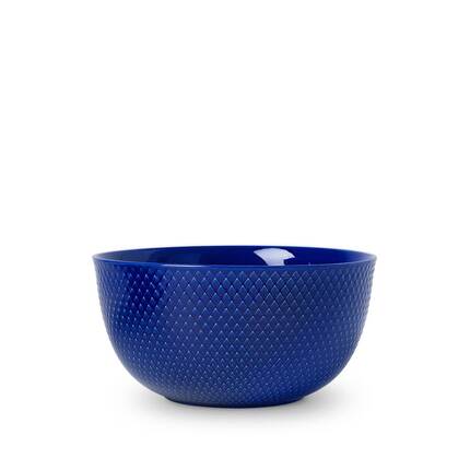 Lyngby Porcelæn Rhombe Color - Serveringsskål Ø22 cm - Mørk blå